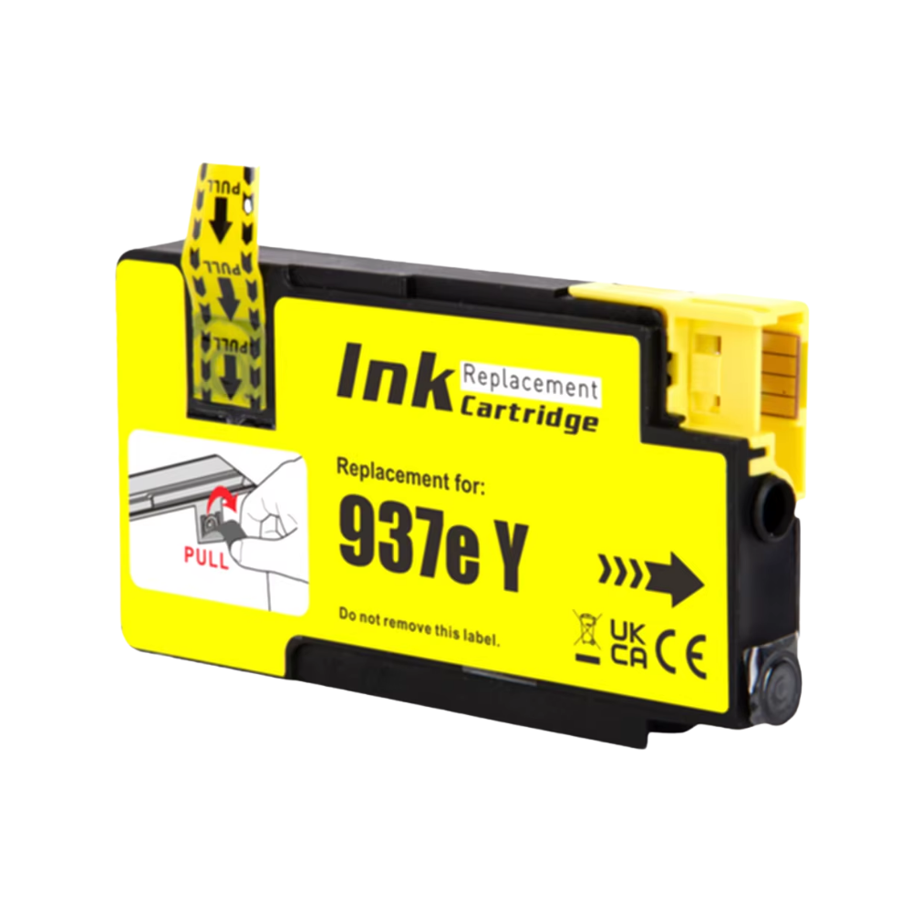 Cartouche compatible HP 937e XL jaune - Remplace les modèles 4S6W8NE/4S6W4NE